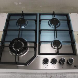 ROCH NR-6040-FIE 60cm Built-In Gas Hob | 4 Burner Black Glass Cooktop Made in Turkey with Flame Failure Safety System