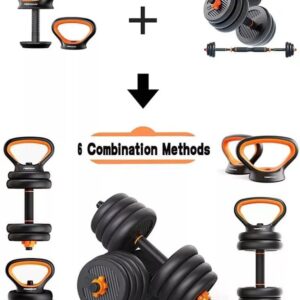 50kg 6in1 Adjustable Kettlebell Weights | Heavy Duty Multi-Function Home Gym Fitness Strength Training Equipment