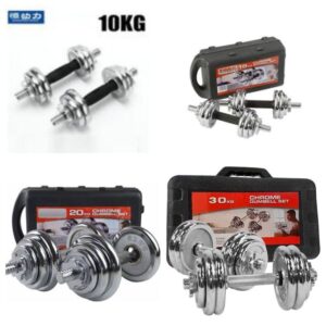 Chrome Dumbbells Without Case | 10kg 15kg 20kg 30kg Heavy Duty Steel Dumbbells