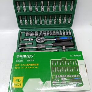🔧 46 Pieces Socket Wrench Set – Complete Ratchet Tool Kit for Home, Garage & Workshop
