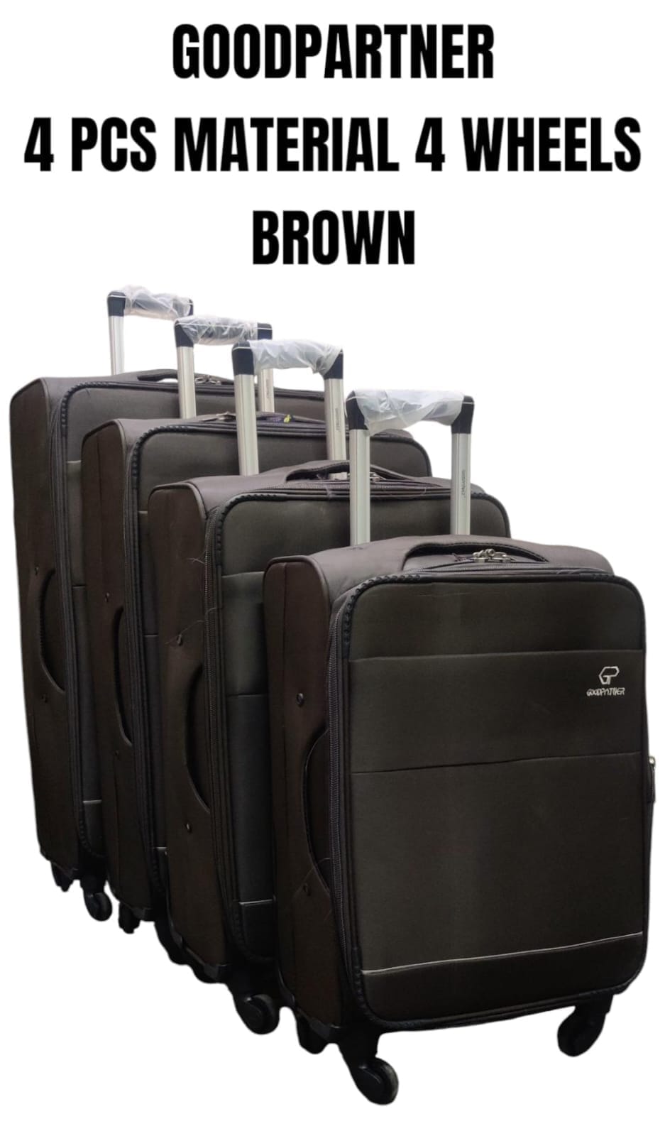 Good Partner 4 in 1 Fabric Suitcase Set – 4 Wheeled Luggage