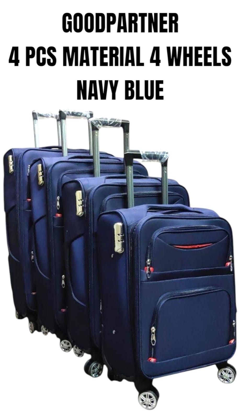 4 Pcs Four-Wheeled Fabric Suitcase Set – Lightweight Durable Travel Luggage with Spinner Wheels