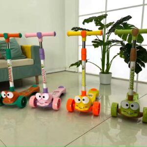 Adjustable Kids Trainer Scooter – Foldable Scooter with Flashing PU Wheels, Height Adjustment