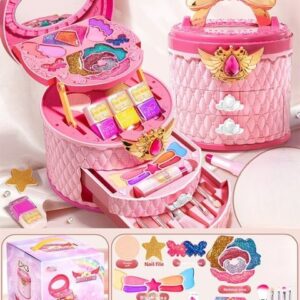 Kids Real Makeup Set | Washable Pretend Play Cosmetic Kit for Girls