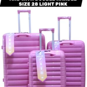 3-Piece PP Hard Shell Suitcase Set - Size 28 With Double Anti-Theft Zip