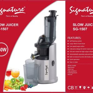 Signature SG-1507 Slow Juicer 150W Cold Press Masticating Juice Extractor