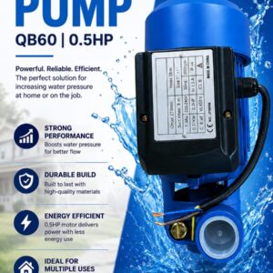 0.5HP Electric Booster Pump | High-Pressure Water Pump for Home and Commercial Use