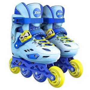 Rubber wheeled Blue Speed Roller Skates Shoes Size 28 to 39