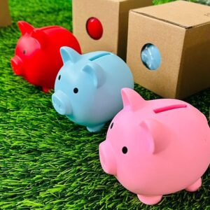 Cute Piggy Bank Coin Saving Box for Kids – Durable Plastic Money Bank with Coin Slot, Unisex Gift