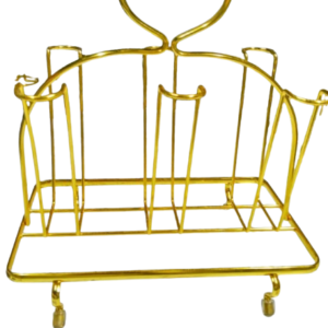 Golden Stainless Steel Glass Holder | Luxury Glass Storage Rack