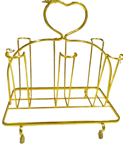 Golden Stainless Steel Glass Holder | Luxury Glass Storage Rack