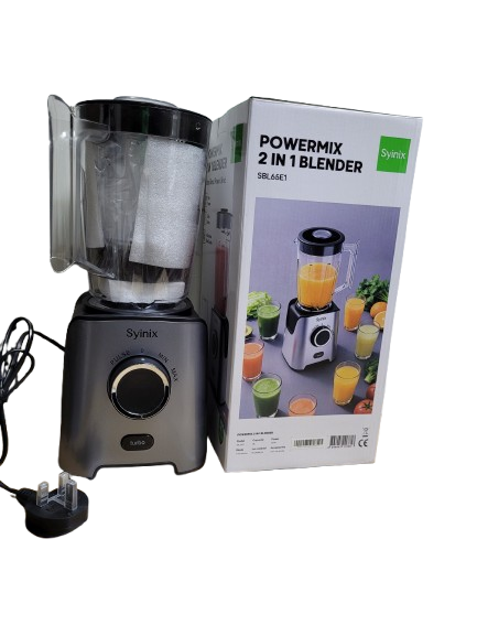 Syinix PowerMix 2in1 Blender 1.8L | 650W Turbo Blend & Power Grind Kitchen Blender with 6 Stainless Steel Blades