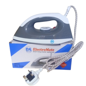 Electromate Iron Box – Plastic Coated Grey Dry Iron for Clothes