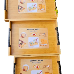 Heavy Classic Style Bamboo Tray Set – 3 in 1 New Arrival