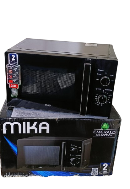 Mika Microwave Oven Grill 20L 1000W – Compact Grill Microwave Silver Finish for Fast Cooking and Reheating