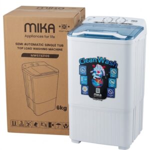 Mika 6Kg Semi Automatic Washing Machine – Single Tub Top Load Washer Compact & Energy Saving