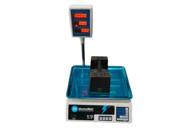Electromate 40kg Digital Computing Weighing Scale with Arm Price Calculator LCD Commercial Market Weight Scale
