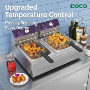 Ecco Double Deep Fryer – Dual Tank Electric Fryer for Chips, Chicken and Fast Food Commercial Use