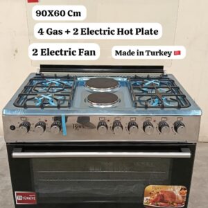 Roch 60×90 Standing Cooker 4+2 Gas Cooker with Electric Oven | Large Freestanding Cooker Oven Grill Burne