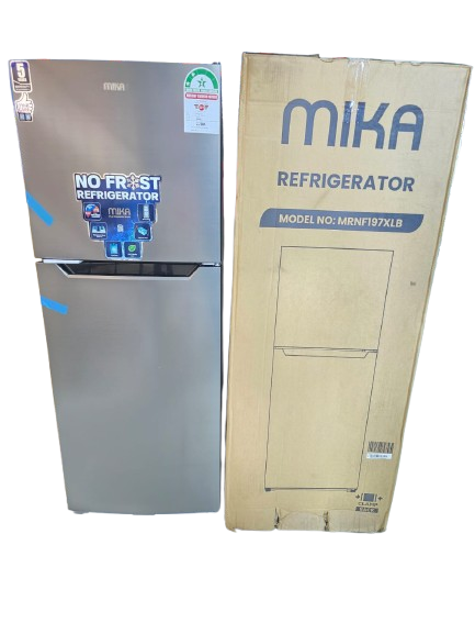 Mika 197 Litres No Frost Double Door Refrigerator – Energy Efficient Top Freezer Fridge