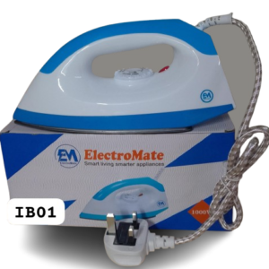 Electromate IB01 Plastic Coated Iron Box – Fast Heating Dry Iron for Clothes