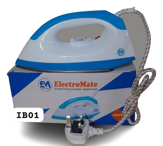 Electromate IB01 Plastic Coated Iron Box β Fast Heating Dry Iron for Clothes