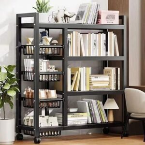 Multifunctional Metal Storage Rack with Lockable Wheels