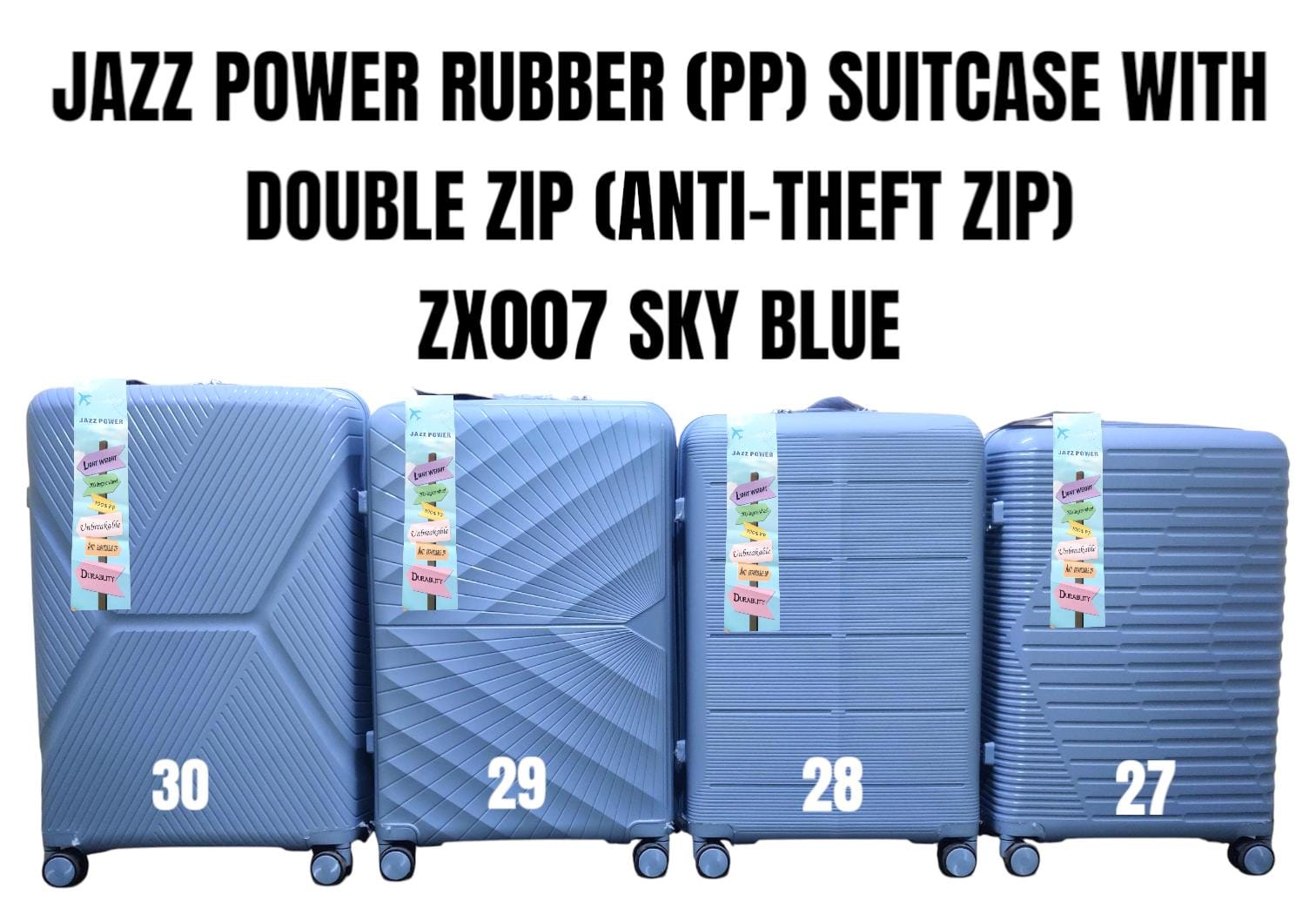 JAZZ POWER 3 In 1 PP Suitcase ZX007 – 29 Inch