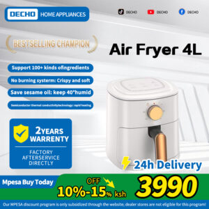 Decho 4L Air Fryer – Healthy Oil-Free Cooking Fast & Easy Kitchen Appliance - Image 4